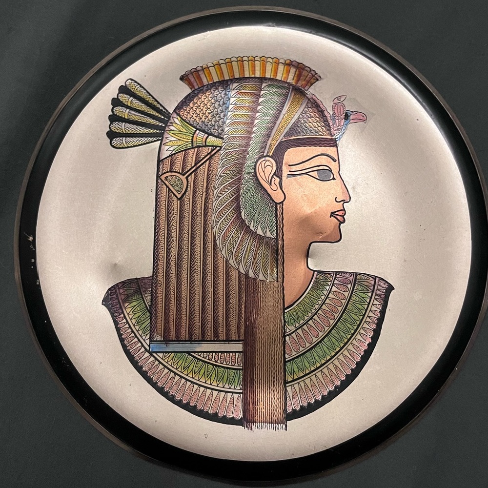 Egyptian brass wall display plate